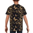 thumbnail image 5 of Wukai Modern Golden Butterfly Youth Unisex Short Sleeve T-Shirt for Boys, Girls, Teens, and Kids-X-Small, 5 of 7