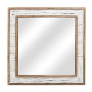 BRONGSLEET Mirror Wall Mounted Vanity Mirror Square Wood Frame Household Supplies for Home Living Room