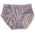 thumbnail image 2 of Delliss Womens ice silk seamless Underwear mid waist sexy jacquard breathable comfortable Bikini Panties, 2 of 4