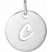 Kazi Luxury Sterling Silver Script Initial C 16-18" Necklace