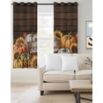 thumbnail image 4 of Hellow Fall Blackout Curtains for Bedroom Living Room, Pumpkins Sunflowers Wood Grain 84 In Long Thermal Insulated Room Darkening Drapes Grommet Window Treatments, 42 x 84 In, 4 of 9