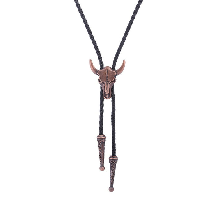 Sonducket Corbatas doradas para hombre Corbata de estilo occidental Bolo de moda ligera como regalo perfecto Ideal con cuerno en bolsas Paquete bronce Accesorios de disfraces metal rojo Sonducket AP004546-01