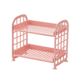 thumbnail image 1 of Soporte de escritorio para almacenamiento de cosméticos, organizador de maquillaje de estante de plástico multifuncional de 2 niveles, 1 of 5