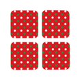 thumbnail image 2 of Disketp White And Green Polka Dot Funny Coasters,4 Pcs Leather Coasters With Holder, Perfect Housewarming Hostess Gifts,Protect Furniture From Water Marks Scratch And Damage, 2 of 9