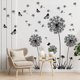 thumbnail image 4 of Black Dandelion Wall Stickers Butterflies On The Wall Living Room Bedroom Glass Window Decoration Mural Art Home Decor Decals My Lux Decor Round, 4 of 8