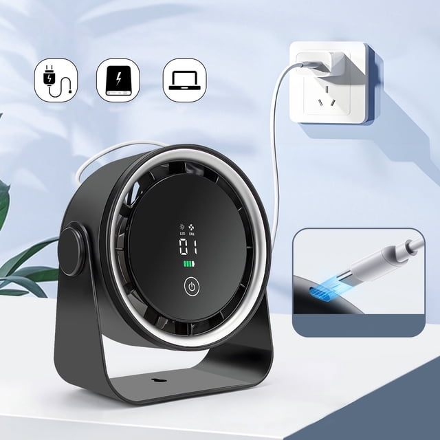 Ventiladores de escritorio pequeños, ligeros y personales, para dormitorio, mesita de noche, escritorio, lugar de trabajo, circulador de aire