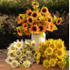 thumbnail image 2 of Xiao Hua 3 flores artificiales de girasol amarillo, flores falsas, flores artificiales para decoración de bodas, 2 of 5