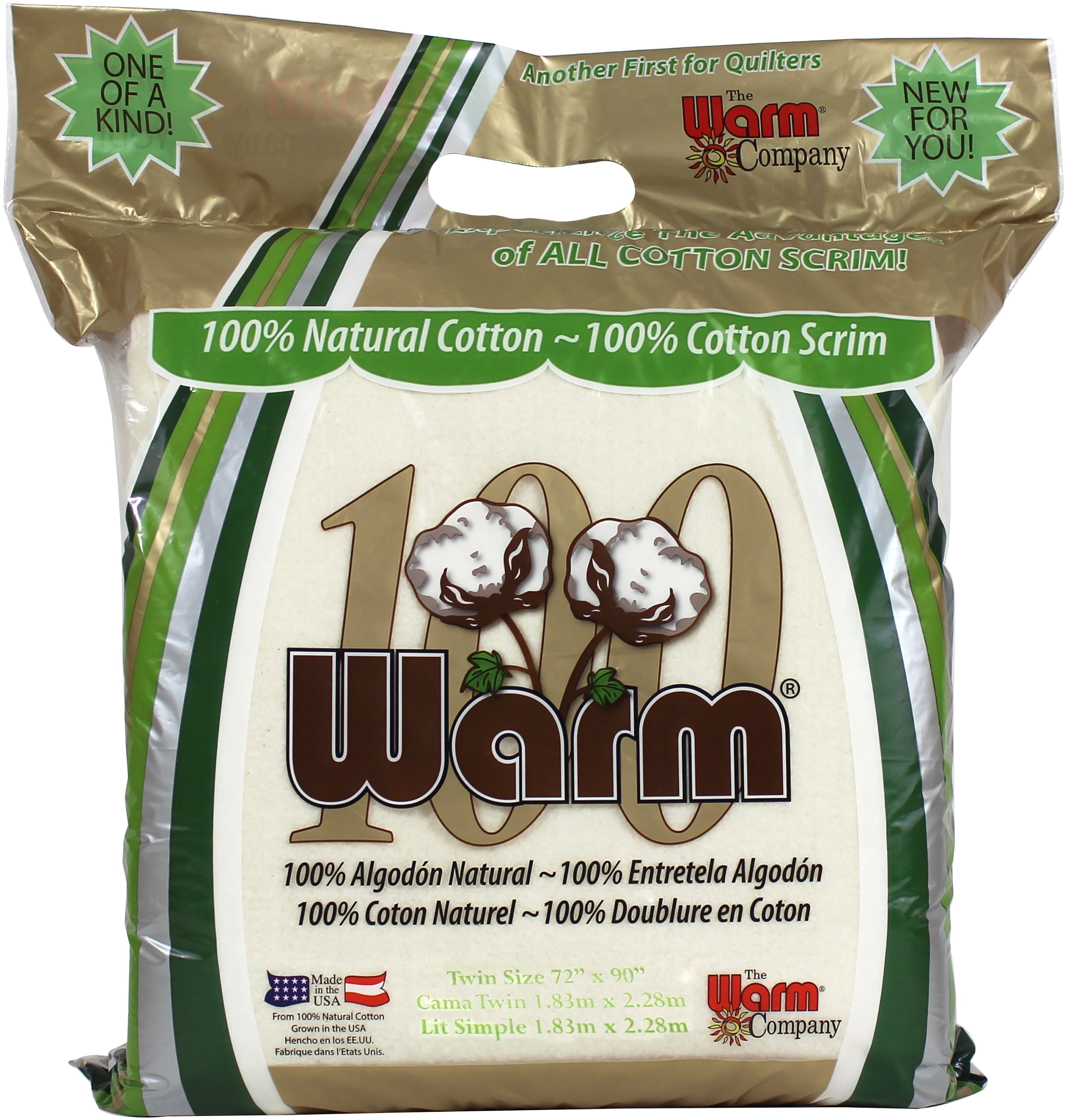 Warm Company Warm 100 Cotton Batting-Twin Size 72"X90"