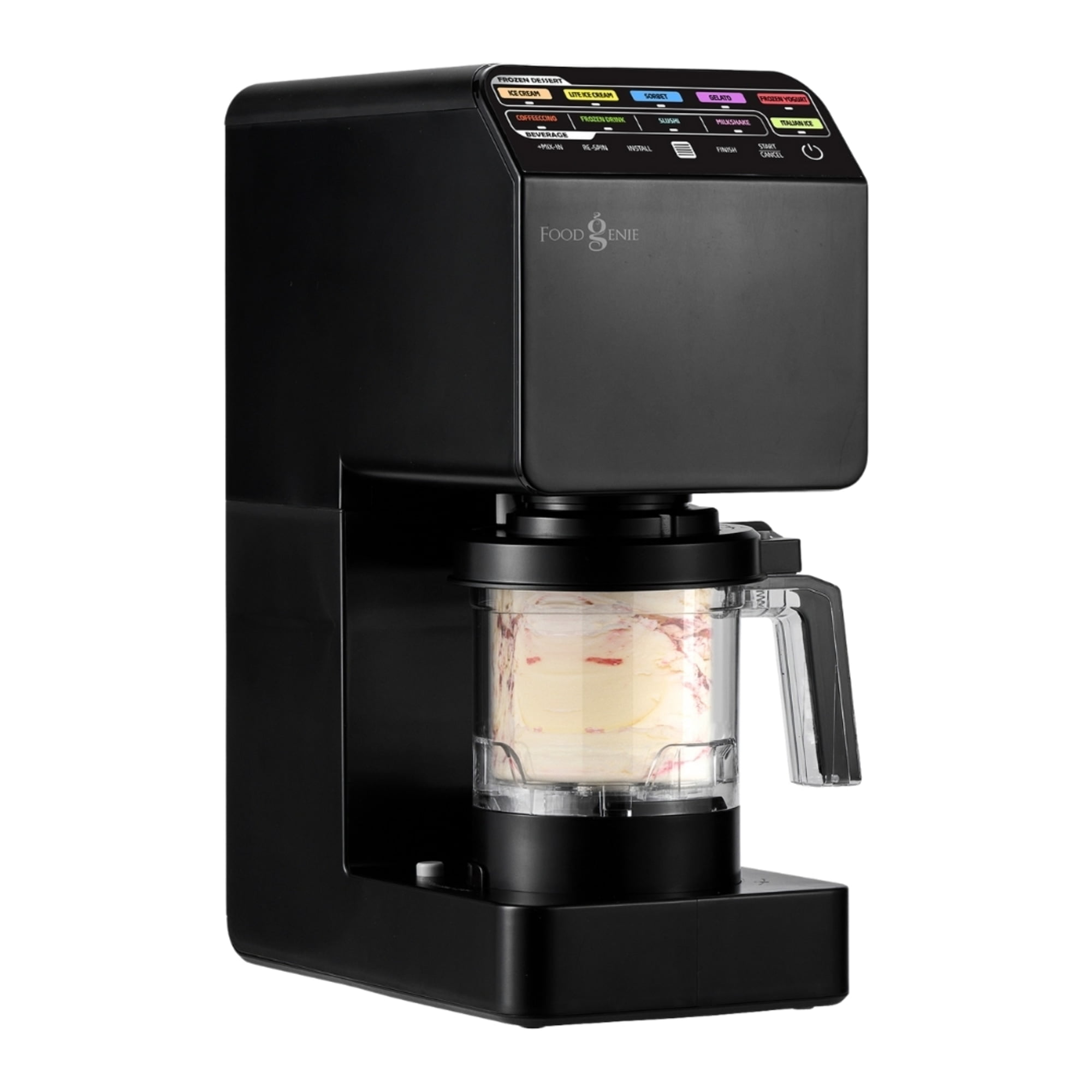 Food Genie: Dessert Station - Black - 11-In-1 Ice Cream & Frozen Treat Maker, (3) 16oz Tubs, Create Sorbet-Milkshakes-Drinks & More, Dual-Drive Motors