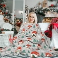 thumbnail image 4 of Christmas Throw Blanket Merry Christmas Bliss Gnome Gifts Blankets Grey Ultra Soft Cozy Warm Fleece Flannel Xmas Tree Dwarf Snowflake Throws for New Year Winter Party Sofa Couch Bed Decor, 50x60, 4 of 6
