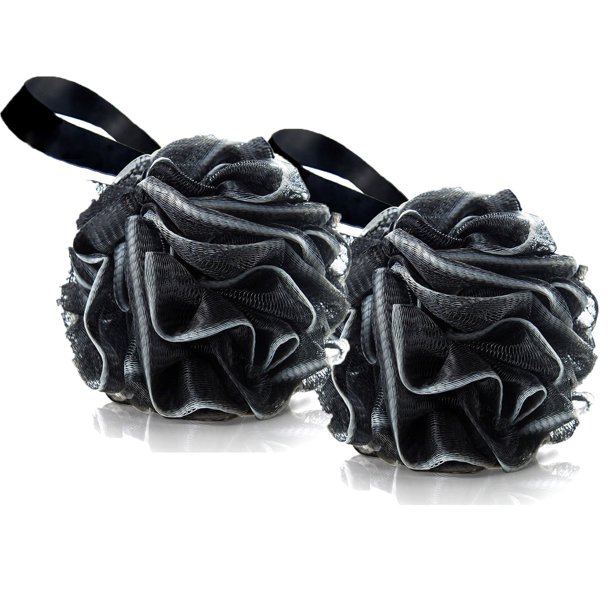 SHIYAO Loofah Charcoal Bath Sponge, Shower Bouquet, Extra Large Mesh