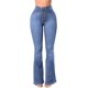 thumbnail image 4 of Pantalones acampanados rasgados con parte inferior de campana para mujer, pantalones de mezclilla acampanados clásicos de talle alto con bolsillos, 4 of 5