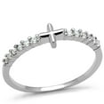 thumbnail image 1 of Alamode 3W1227-5 Women Rhodium Brass Ring with AAA Grade CZ in Clear - Size 5, 1 of 1