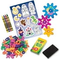 thumbnail image 3 of Crayola: Ready-To-Create: Magnetic Board Playset - Purple, Fairy-Tale Themed - Double-Sided, Dry-Erase/Chalk, Letters-Numbers, Stickers, Gears, Kid 3+, 3 of 7