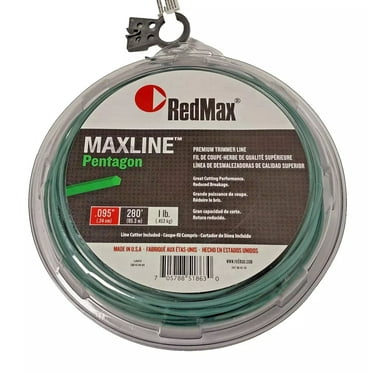 Grass Trimmer Line Roll 0.095" Thick 280' Long 1LB Pentagon Shape Green, By Redmax