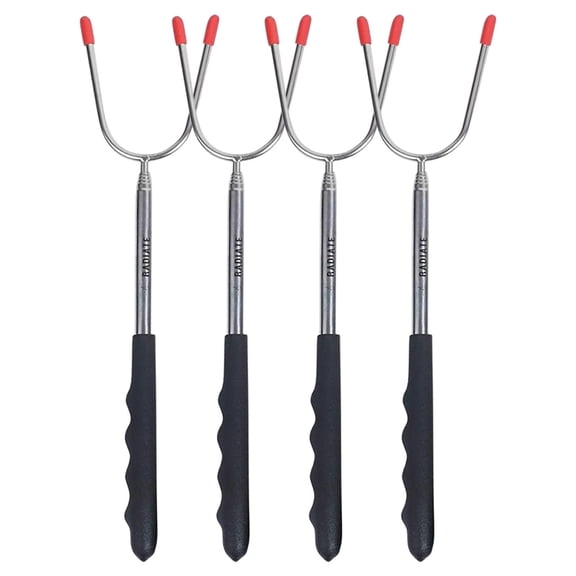 QLFSCXG Roasting Sticks Perfect Stainless Steel Hotdog Skewers for Camping Sausage Bbq Smores Bonfire Home Kitchen