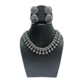 thumbnail image 2 of athizay Necklace set with silver jhumka Earring for women traditional and ethnic silver oxidised jewelry set, 2 of 3