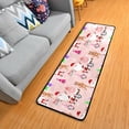 thumbnail image 3 of SKYSONIC 2'X6' Happy Santa Claus Deer Runner Rug with Rubber Backing, Merry Christmas Pink Non Slip Entryway Rug Runner Washable Soft Area Rug Carpet for Hallway Bedroom Kitchen Decor, 3 of 6