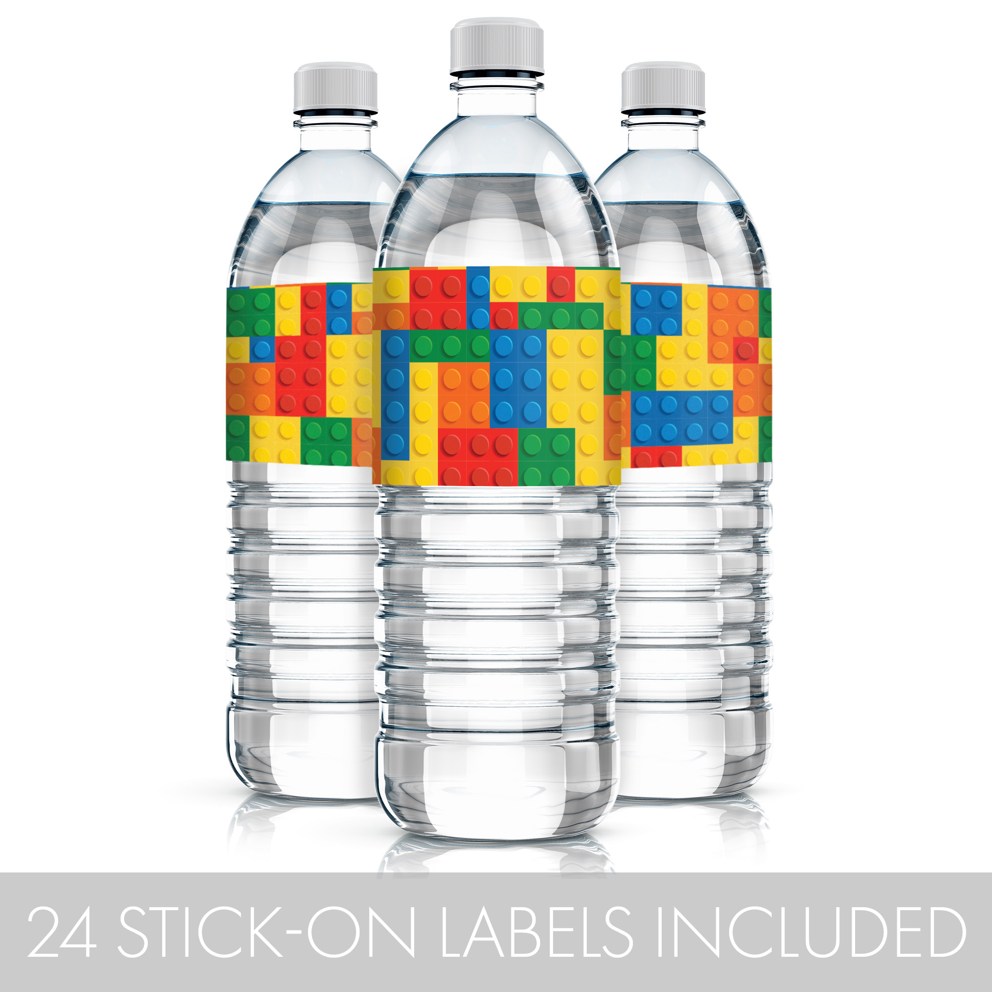 Distinctivs Colorful Building Blocks Kid Birthday Party Water Bottle Labels,  24 Stickers - Walmart.com