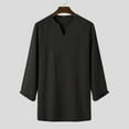 thumbnail image 3 of INCERUN Mens Long Sleeve V Neck Loose Cotton Casual Pullover Tops, 3 of 4