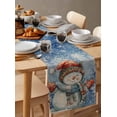 thumbnail image 6 of Ldtrchee Blue Snowman Christmas Table Runner 108 Inches, Farmhouse Xmas Snowflake Bed Runner Dresser Scarves Tabletop for Indoor Outdoor Parties/Ceremony/Banquet, 13"x 108", 6 of 8
