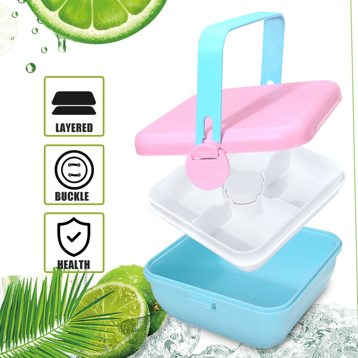 Lunch Container with 4Partition Salad Bowl Portable Salad Bowl