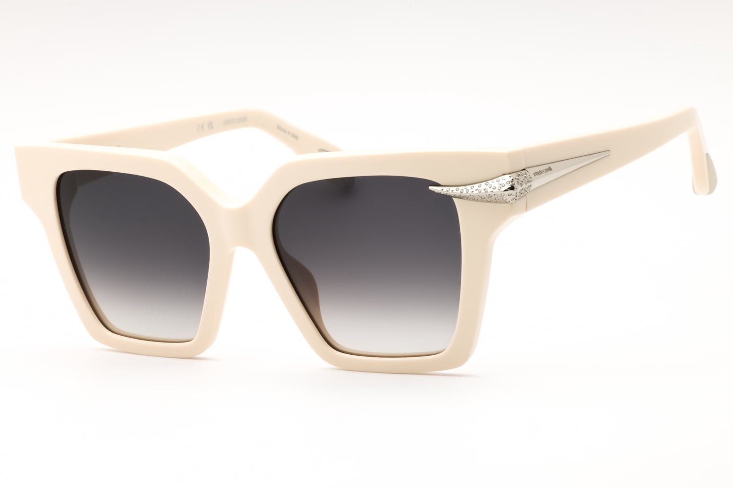 Roberto Cavalli 580824 Sunglasses White Plastic Rectangular Rectangular front shape sunglasses in SHINY TRANSPARENT MI  main image 2