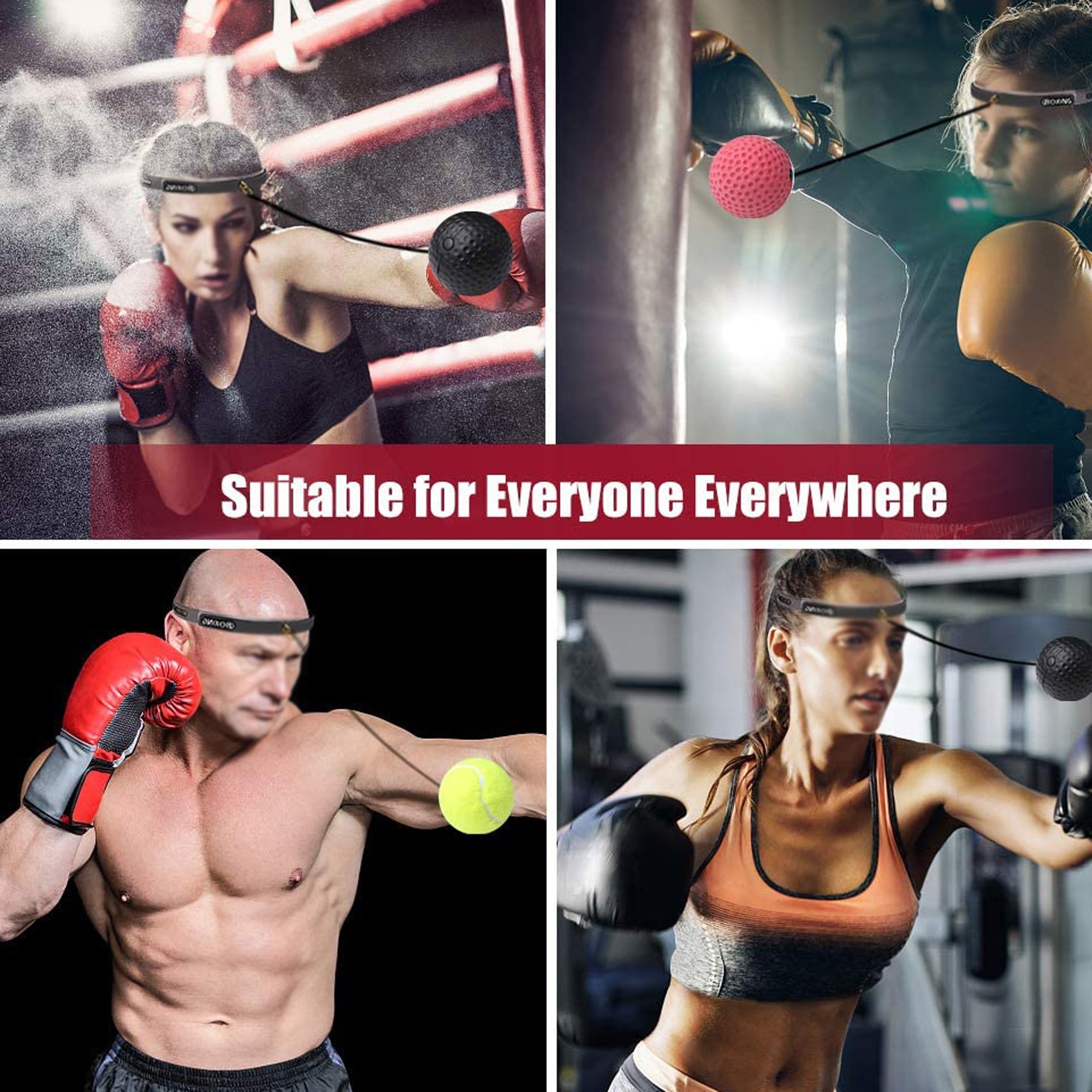 Fastpro Boxing Reflex Ball Boxing Training Ball 3 Difficulty Level Boxing Ball with Headband Suit for Reaction Agility Punching Speed Fight Skill Hand