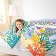 thumbnail image 3 of Manfei Whimsical Axolotl Twin Comforter Sets,Monogrammed H Graphic Bedding Set For Girls,Blue Purple,Colorful Stars Reversible,2 Pieces,1 Comforter and 1 Pillowcase, 3 of 8