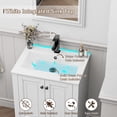 thumbnail image 2 of Eclife 24" Mid Century Bathroom Vanity Cabinet Classic with Ceramic Sink Top, White, 2 of 10