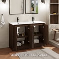 thumbnail image 5 of Eclife 48" Wood Bathroom Vanity Set with Double Sink Top, Faucet and Drain, Without Mirror,Dark Walnut, 5 of 10