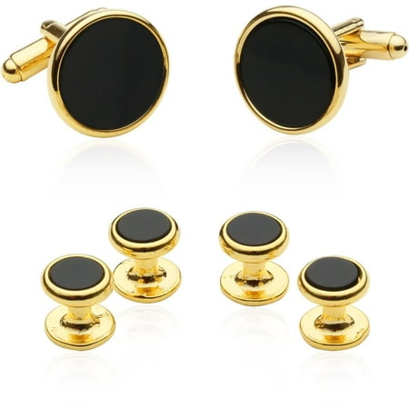 - Tuxedo Cufflinks and Studs - Black Onyx with Gold-Tone