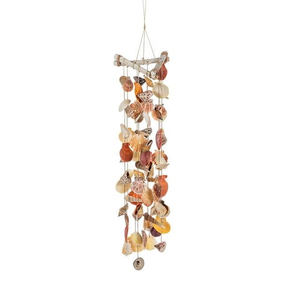 Abbott Collections AB-45-WIND-389-LG 18 in. Mix Shell Triangle Chime, Multi Color - Large