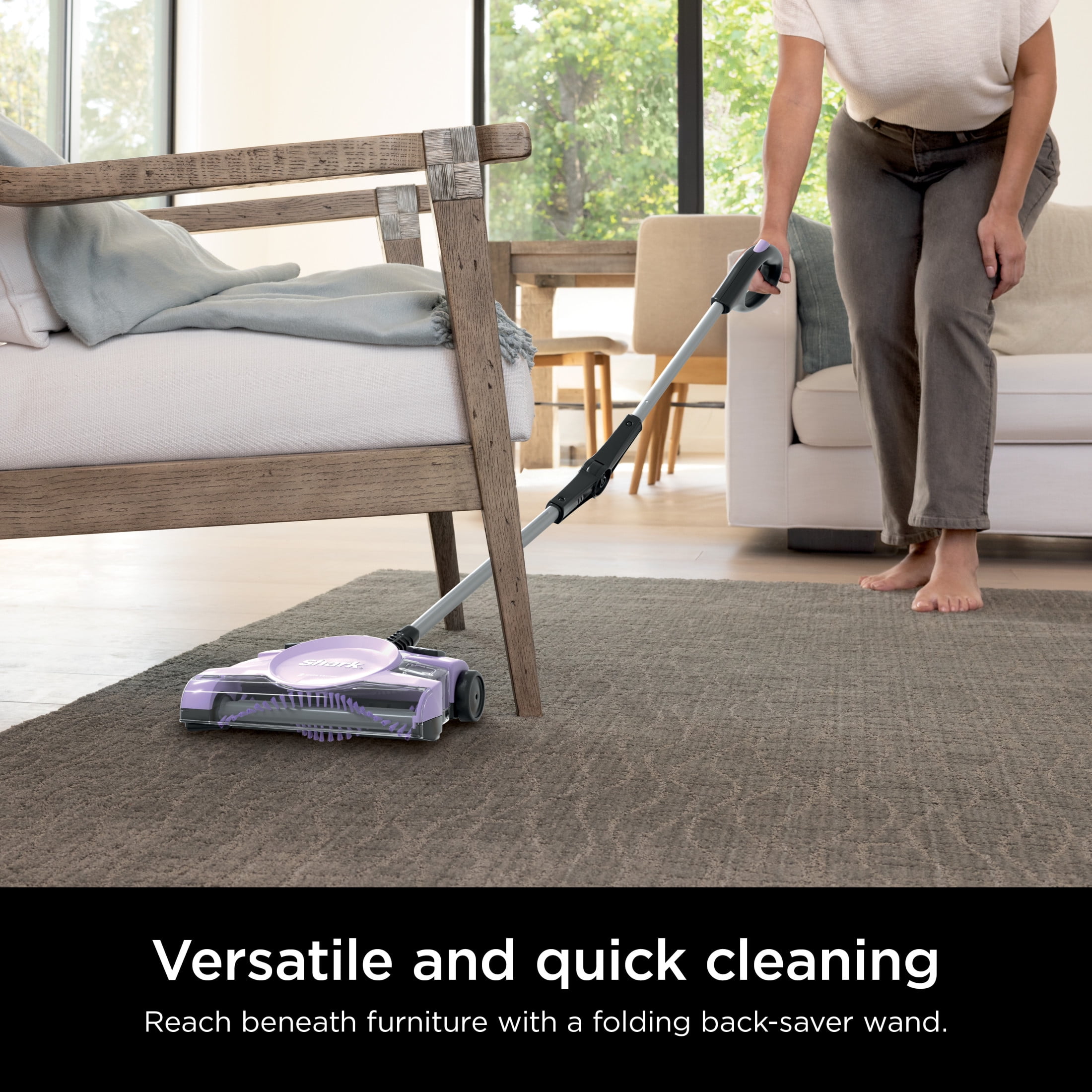 Shark Cordless Carpet & Floor Sweeper, 12-in. Cleaning Path, Motorized Brushroll, Edge Cleaning, V2945Z