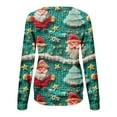 thumbnail image 6 of Sgkm Fashion Womens Tops Christmas Graphic O Neck Oversized Sweatshirt Vibrant Tops for Women Trendy L Green, 6 of 6