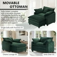 thumbnail image 4 of Gexpusm Modern Comfy Living Room Sofa Chair, Corduroy Upholstered Armchair, Compact Reading Chair with Footrest for Living Room, Bedroom and Office,Green, 4 of 5