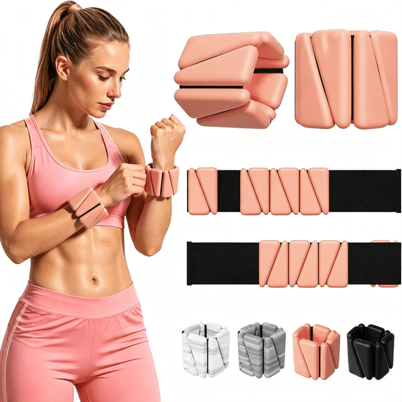 BESTSKY Wrist&Ankle Weights for Women Men,Wearable Wrist Weights Set of 2(1Lbs Each),Adjustable Arm Leg Bracelet Weights for Strength Training,Aerobics,Barre,Suit for Home Outdoor Workout
