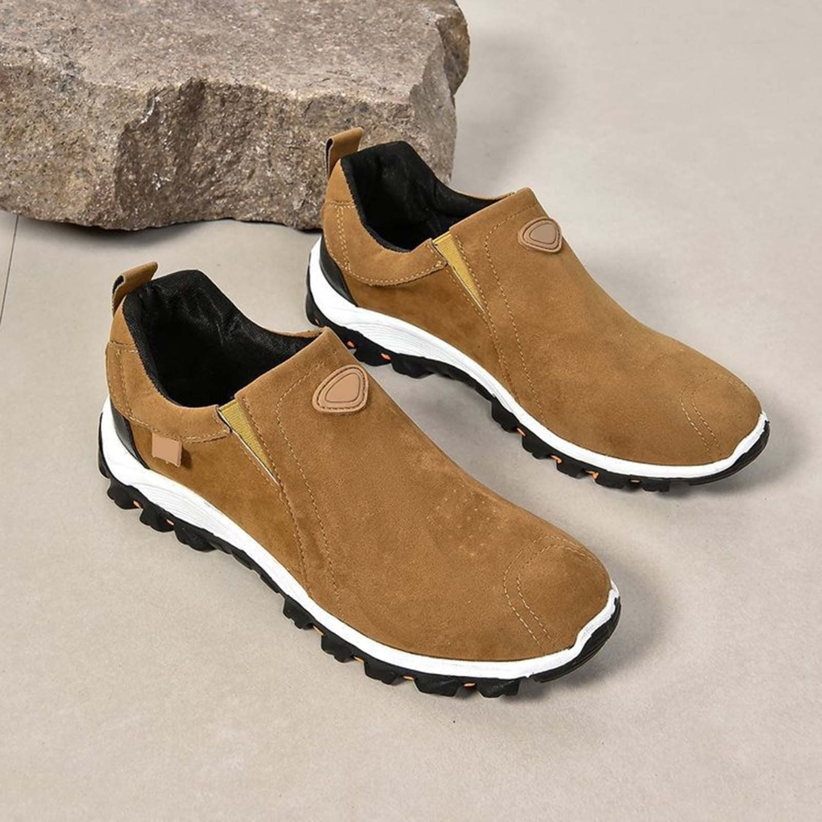 Dakaela Men's Slip on Loafers Comfortable Leather Casual Walking Shoes for Work Office Dress Outdoor