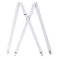 thumbnail image 1 of TOPTIE Men's Solid Suspenders Elastic 3/4 Inch X Back Adjustable Suspenders-White, 1 of 7