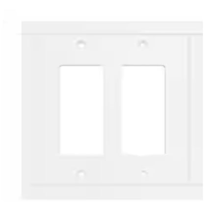 Hampton Bay W44660-PW Belfast Double GFCI Cover Plate Pure White
