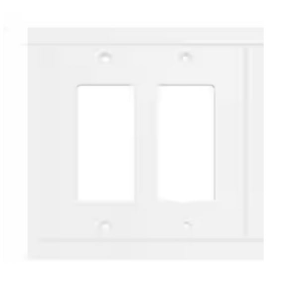 Hampton Bay W44660-PW Belfast Double GFCI Cover Plate Pure White