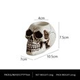 thumbnail image 3 of Escultura portavelas con cabeza de calavera de resina para Halloween, 7,5 cm, 3 of 3