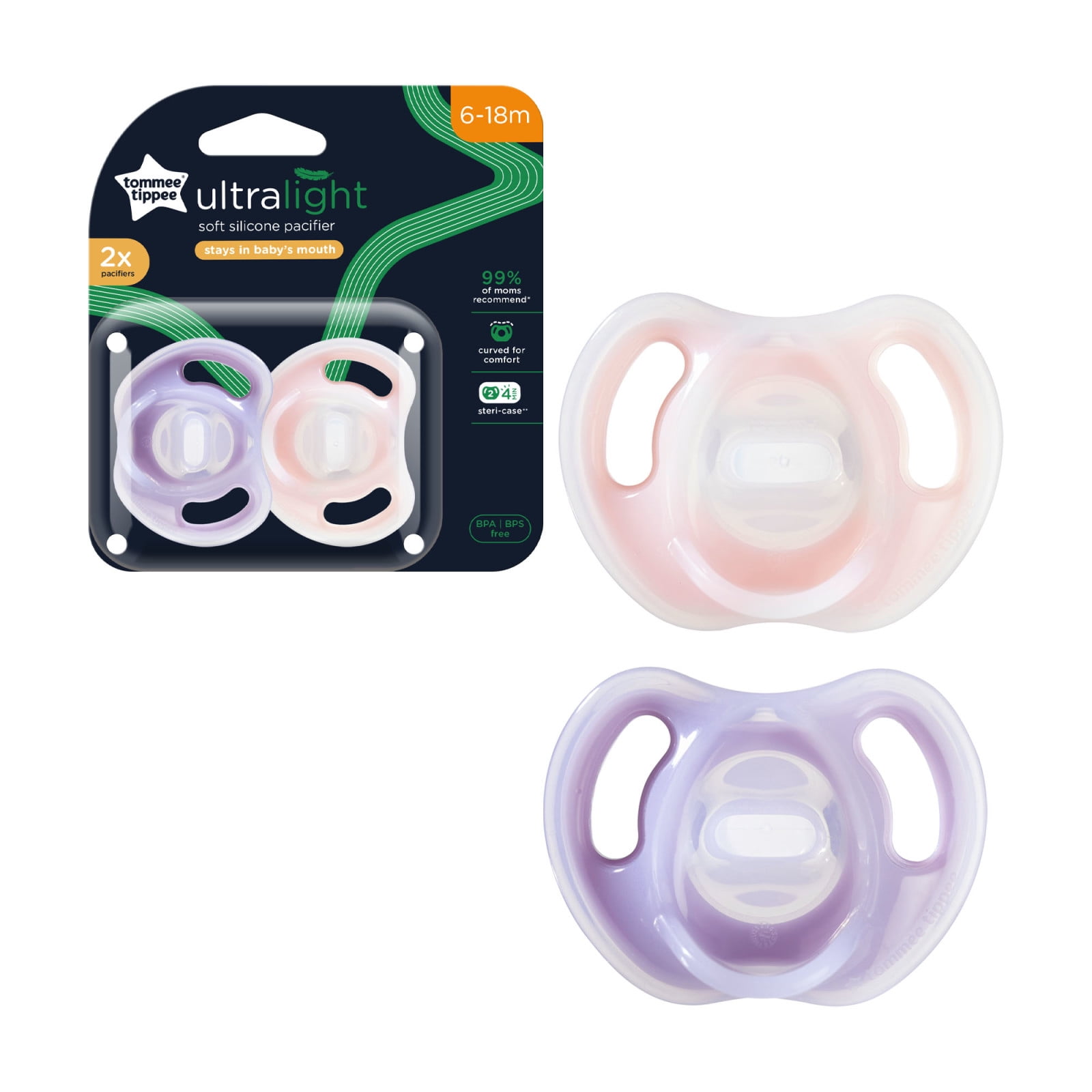 Tommee Tippee Ultra-Light Silicone Pacifier, 6-18 months