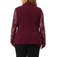 thumbnail image 3 of Agnes Orinda Women's Plus Size Work Notch Lapel Lace Front Blazers Jackets, 3 of 6