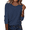 Blue, variant on Zeagoo Plus Size Womens Tops Crew Neck Solid Ladies Tops and Blouses Long Sleeve Tunic Tops To Wear With Leggings