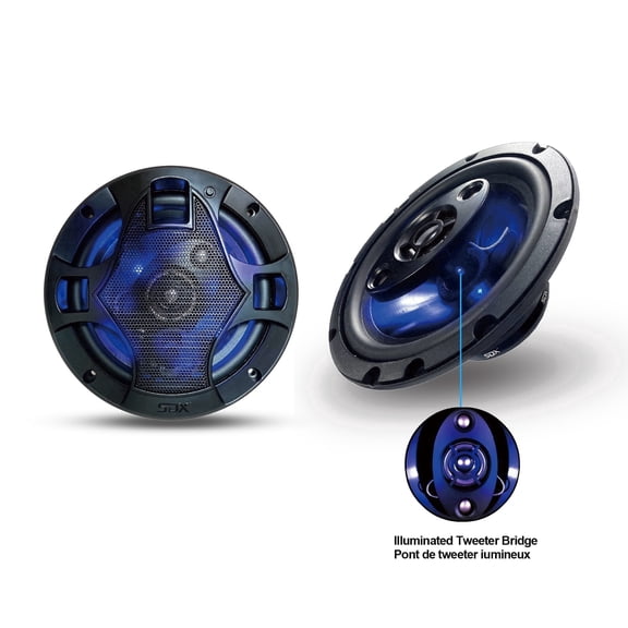 SDX audio 6.5-Inch 3-Way LED Coaxial Car Speakers, Door Speakers, 300W Max, Pair
