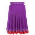 thumbnail image 4 of Zaldita Aislor Womens Latin Salsa Tango Dance Skirt Shinny Rhinestones Ruffled Skirt Purple M, 4 of 5