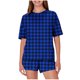 thumbnail image 1 of Pijama informal holgado con estampado de cuello redondo y manga corta para mujer, de poliéster, 1 of 5