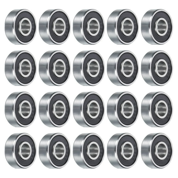 Uxcell 30pcs 606-2rs Miniature Ball Bearings 6x17x6mm Double Shielded Bearings Black