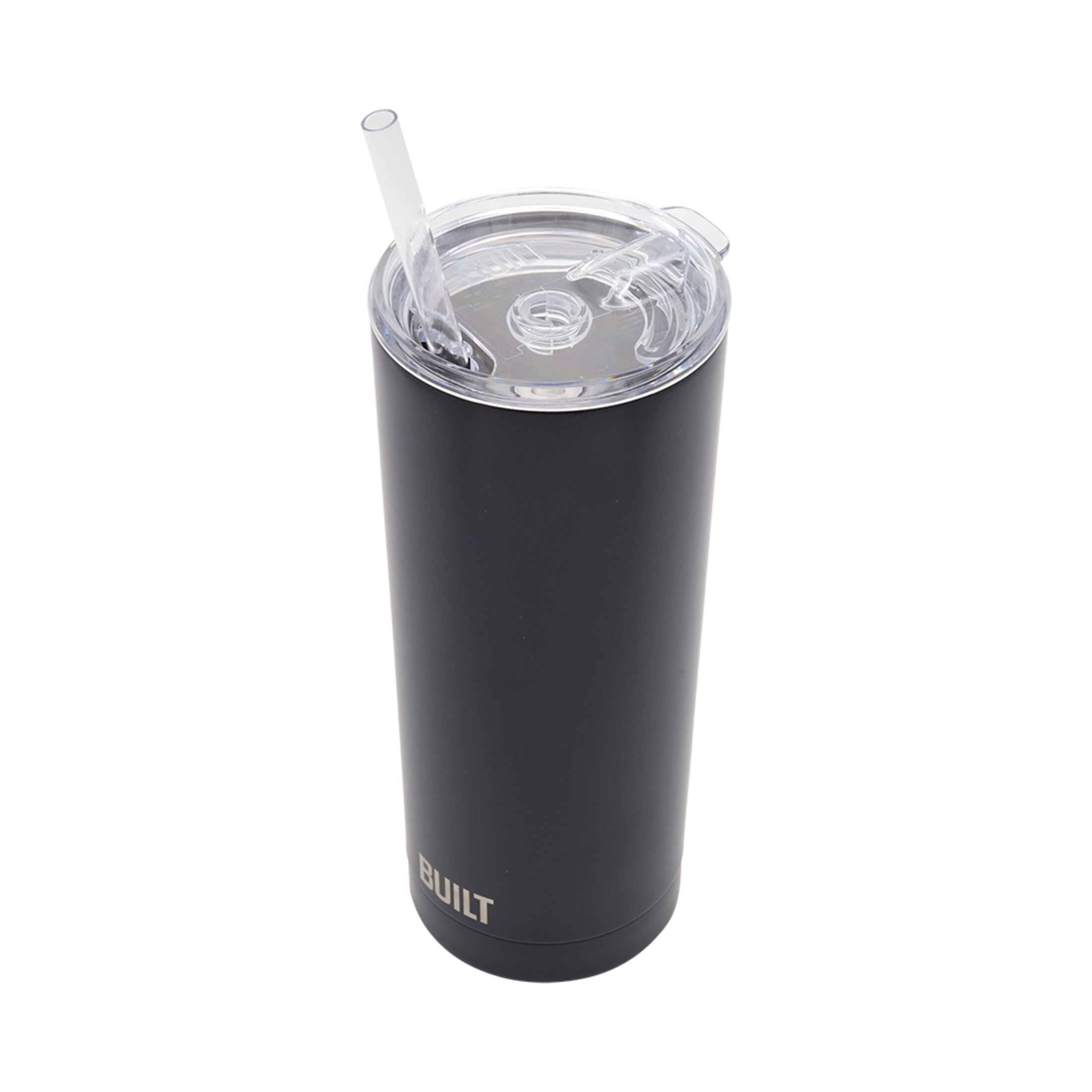 BUILT Double Wall Stainless Steel 20 oz Tumbler Black with White Floral
